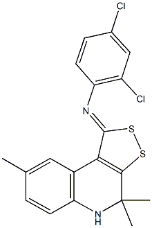 N-(2,4-dichlorophenyl)-N-(4,4,8-trimethyl-4,5-dihydro-1H-[1,2]dithiolo[3,4-c]quinolin-1-ylidene)amine Struktur