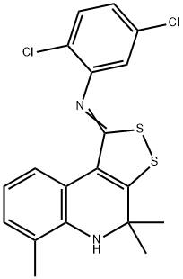 N-(2,5-dichlorophenyl)-N-(4,4,6-trimethyl-4,5-dihydro-1H-[1,2]dithiolo[3,4-c]quinolin-1-ylidene)amine 化学構造式