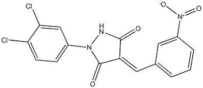 1-(3,4-dichlorophenyl)-4-{3-nitrobenzylidene}-3,5-pyrazolidinedione,329214-08-6,结构式