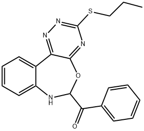 phenyl[3-(propylsulfanyl)-6,7-dihydro[1,2,4]triazino[5,6-d][3,1]benzoxazepin-6-yl]methanone Structure