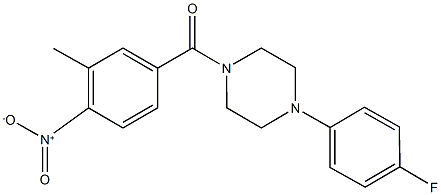 1-(4-fluorophenyl)-4-{4-nitro-3-methylbenzoyl}piperazine Struktur