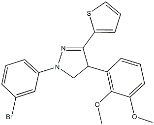 1-(3-bromophenyl)-4-(2,3-dimethoxyphenyl)-3-(2-thienyl)-4,5-dihydro-1H-pyrazole Structure