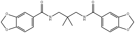 N-{3-[(1,3-benzodioxol-5-ylcarbonyl)amino]-2,2-dimethylpropyl}-1,3-benzodioxole-5-carboxamide 结构式