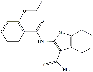 2-[(2-ethoxybenzoyl)amino]-4,5,6,7-tetrahydro-1-benzothiophene-3-carboxamide Struktur