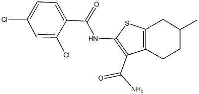 2-[(2,4-dichlorobenzoyl)amino]-6-methyl-4,5,6,7-tetrahydro-1-benzothiophene-3-carboxamide Structure