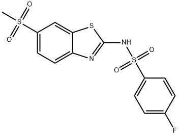 4-fluoro-N-[6-(methylsulfonyl)-1,3-benzothiazol-2-yl]benzenesulfonamide 化学構造式