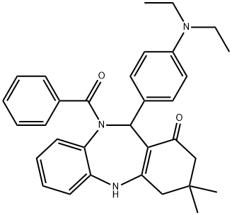 10-benzoyl-11-[4-(diethylamino)phenyl]-3,3-dimethyl-2,3,4,5,10,11-hexahydro-1H-dibenzo[b,e][1,4]diazepin-1-one|