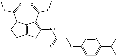 dimethyl 2-[({[4-(1-methylethyl)phenyl]oxy}acetyl)amino]-5,6-dihydro-4H-cyclopenta[b]thiophene-3,4-dicarboxylate|