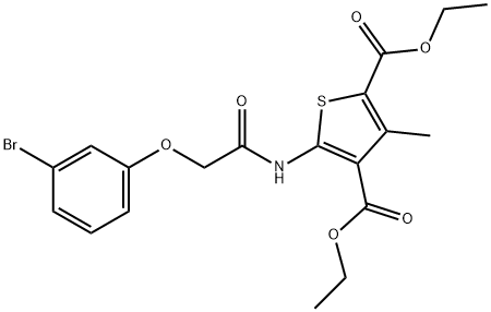 diethyl 5-({[(3-bromophenyl)oxy]acetyl}amino)-3-methylthiophene-2,4-dicarboxylate,329223-89-4,结构式