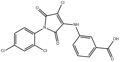 3-{[4-chloro-1-(2,4-dichlorophenyl)-2,5-dioxo-2,5-dihydro-1H-pyrrol-3-yl]amino}benzoic acid 结构式