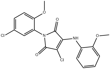 3-chloro-1-(5-chloro-2-methoxyphenyl)-4-(2-methoxyanilino)-1H-pyrrole-2,5-dione Struktur