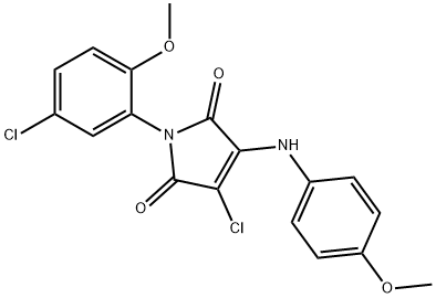 3-chloro-1-(5-chloro-2-methoxyphenyl)-4-(4-methoxyanilino)-1H-pyrrole-2,5-dione 结构式