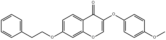 3-(4-methoxyphenoxy)-7-(2-phenylethoxy)-4H-chromen-4-one Structure