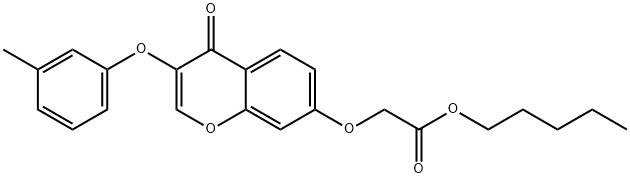 pentyl {[3-(3-methylphenoxy)-4-oxo-4H-chromen-7-yl]oxy}acetate 结构式