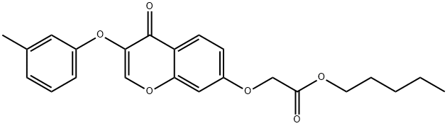 pentyl {[3-(3-methylphenoxy)-4-oxo-4H-chromen-7-yl]oxy}acetate Struktur