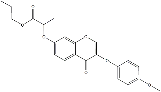 propyl 2-{[3-(4-methoxyphenoxy)-4-oxo-4H-chromen-7-yl]oxy}propanoate Structure