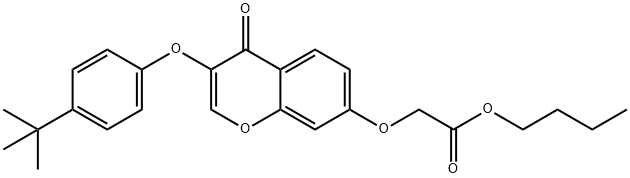 butyl {[3-(4-tert-butylphenoxy)-4-oxo-4H-chromen-7-yl]oxy}acetate Structure