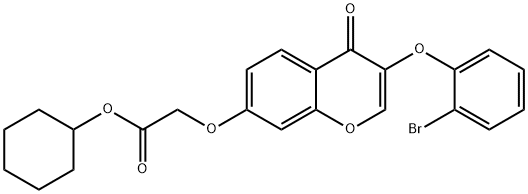 cyclohexyl {[3-(2-bromophenoxy)-4-oxo-4H-chromen-7-yl]oxy}acetate 结构式