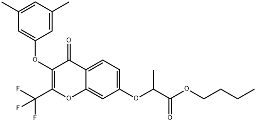 butyl 2-{[3-(3,5-dimethylphenoxy)-4-oxo-2-(trifluoromethyl)-4H-chromen-7-yl]oxy}propanoate Structure