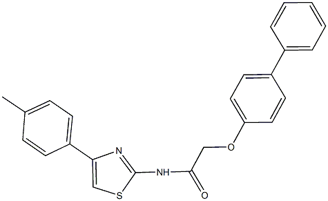 2-([1,1'-biphenyl]-4-yloxy)-N-[4-(4-methylphenyl)-1,3-thiazol-2-yl]acetamide 化学構造式