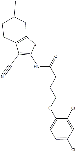 N-(3-cyano-6-methyl-4,5,6,7-tetrahydro-1-benzothien-2-yl)-4-(2,4-dichlorophenoxy)butanamide Structure