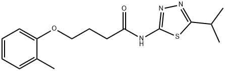 N-(5-isopropyl-1,3,4-thiadiazol-2-yl)-4-(2-methylphenoxy)butanamide 结构式