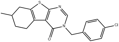 3-(4-chlorobenzyl)-7-methyl-5,6,7,8-tetrahydro[1]benzothieno[2,3-d]pyrimidin-4(3H)-one 结构式