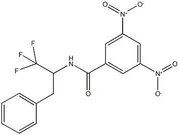 3,5-bisnitro-N-[2,2,2-trifluoro-1-(phenylmethyl)ethyl]benzamide Structure
