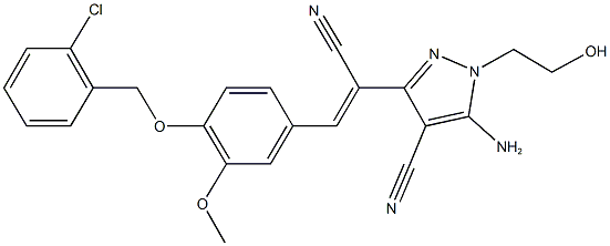 329686-28-4 5-amino-3-(2-{4-[(2-chlorobenzyl)oxy]-3-methoxyphenyl}-1-cyanovinyl)-1-(2-hydroxyethyl)-1H-pyrazole-4-carbonitrile