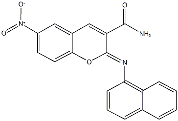 6-nitro-2-(1-naphthylimino)-2H-chromene-3-carboxamide 化学構造式