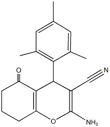 2-amino-4-mesityl-5-oxo-5,6,7,8-tetrahydro-4H-chromene-3-carbonitrile,329692-86-6,结构式