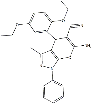 6-amino-4-(2,5-diethoxyphenyl)-3-methyl-1-phenyl-1,4-dihydropyrano[2,3-c]pyrazole-5-carbonitrile|