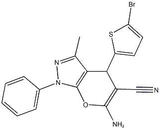 329693-19-8 6-amino-4-(5-bromo-2-thienyl)-3-methyl-1-phenyl-1,4-dihydropyrano[2,3-c]pyrazole-5-carbonitrile