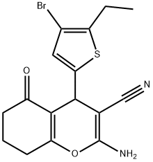 2-amino-4-(4-bromo-5-ethyl-2-thienyl)-5-oxo-5,6,7,8-tetrahydro-4H-chromene-3-carbonitrile,329693-53-0,结构式