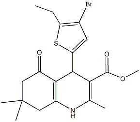 methyl 4-(4-bromo-5-ethylthien-2-yl)-2,7,7-trimethyl-5-oxo-1,4,5,6,7,8-hexahydroquinoline-3-carboxylate Struktur