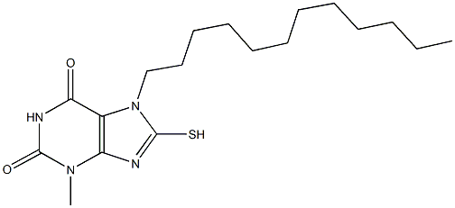 7-dodecyl-3-methyl-8-sulfanyl-3,7-dihydro-1H-purine-2,6-dione,329701-95-3,结构式