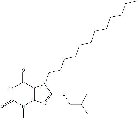 7-dodecyl-8-(isobutylsulfanyl)-3-methyl-3,7-dihydro-1H-purine-2,6-dione 结构式
