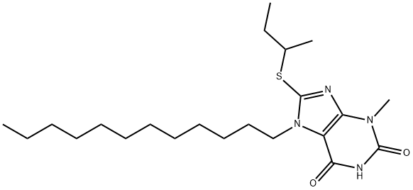 8-(sec-butylsulfanyl)-7-dodecyl-3-methyl-3,7-dihydro-1H-purine-2,6-dione Structure