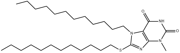 7-dodecyl-8-(dodecylsulfanyl)-3-methyl-3,7-dihydro-1H-purine-2,6-dione Structure