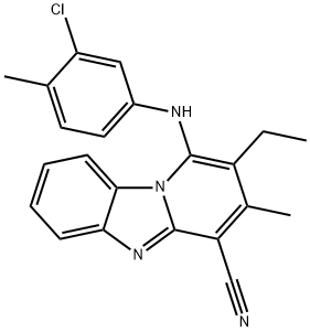 1-(3-chloro-4-methylanilino)-2-ethyl-3-methylpyrido[1,2-a]benzimidazole-4-carbonitrile|