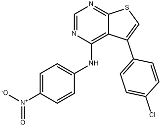 5-(4-chlorophenyl)-4-{4-nitroanilino}thieno[2,3-d]pyrimidine Structure