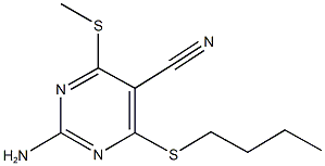 2-amino-4-(butylsulfanyl)-6-(methylsulfanyl)-5-pyrimidinecarbonitrile Structure