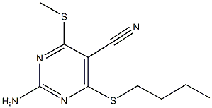 2-amino-4-(butylsulfanyl)-6-(methylsulfanyl)-5-pyrimidinecarbonitrile,329712-62-1,结构式