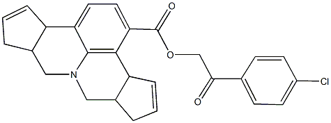 2-(4-chlorophenyl)-2-oxoethyl 3b,6,6a,7,9,9a,10,12a-octahydrocyclopenta[c]cyclopenta[4,5]pyrido[3,2,1-ij]quinoline-1-carboxylate,329716-99-6,结构式