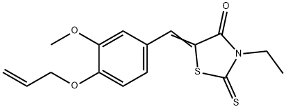 5-[4-(allyloxy)-3-methoxybenzylidene]-3-ethyl-2-thioxo-1,3-thiazolidin-4-one Struktur