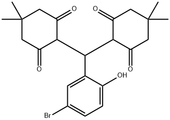 2-[(5-bromo-2-hydroxyphenyl)(2-hydroxy-4,4-dimethyl-6-oxo-1-cyclohexen-1-yl)methyl]-5,5-dimethyl-1,3-cyclohexanedione Structure