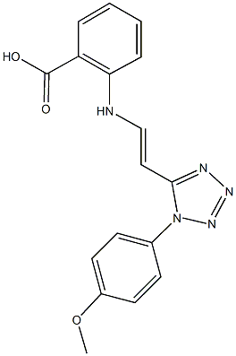 2-({2-[1-(4-methoxyphenyl)-1H-tetraazol-5-yl]vinyl}amino)benzoic acid Structure