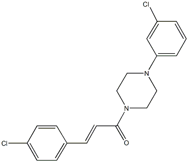 1-(3-chlorophenyl)-4-[3-(4-chlorophenyl)acryloyl]piperazine Structure