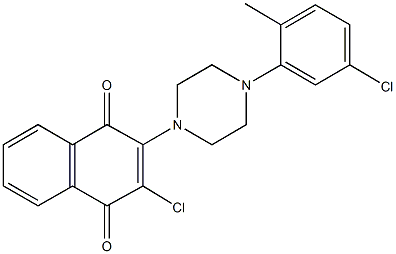 2-chloro-3-[4-(5-chloro-2-methylphenyl)-1-piperazinyl]naphthoquinone,329778-22-5,结构式