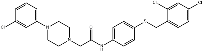 2-[4-(3-chlorophenyl)-1-piperazinyl]-N-{4-[(2,4-dichlorobenzyl)sulfanyl]phenyl}acetamide Structure